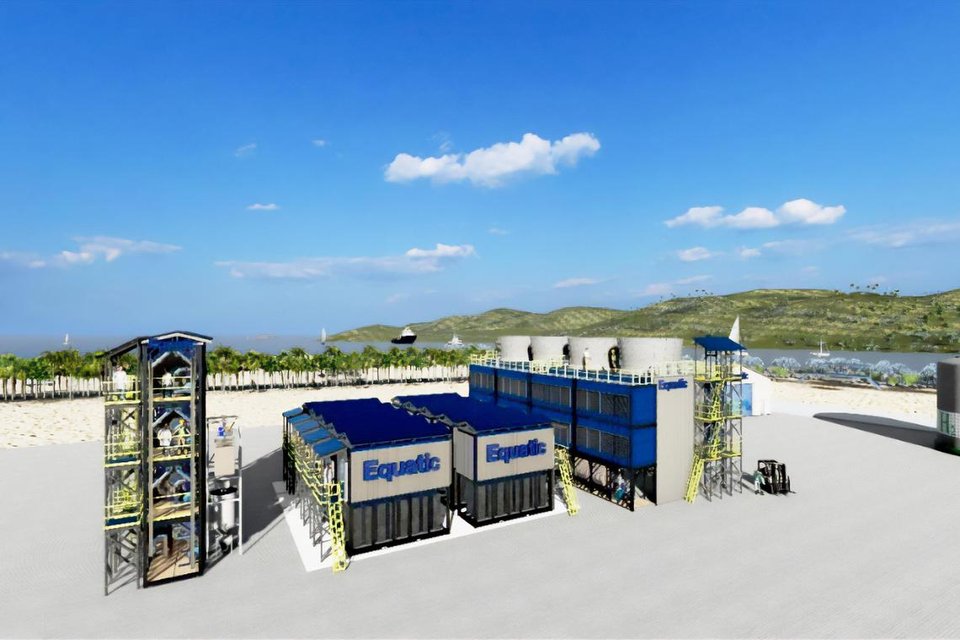 The Equatic-1 demonstration plant in Tuas is a collaboration between national water agency PUB and American start-up Equatic.  PHOTO: EQUATIC