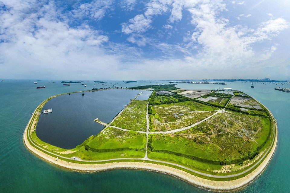 Singapore incinerates most of its waste, including plastic. Its sole landfill Semakau (above) receives about 2,000 tonnes of incineration ash and non-incinerable waste daily and at this rate, it will run out of space by 2035.  PHOTO: NEA