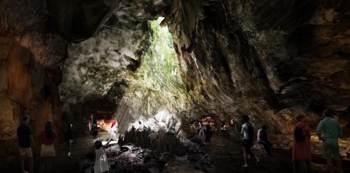 Image 4: An artistic depiction of the cavern at Rainforest Wild Asia. Image is for illustrative purposes only and may not represent the final product. Photo credit: Mandai Wildlife Group