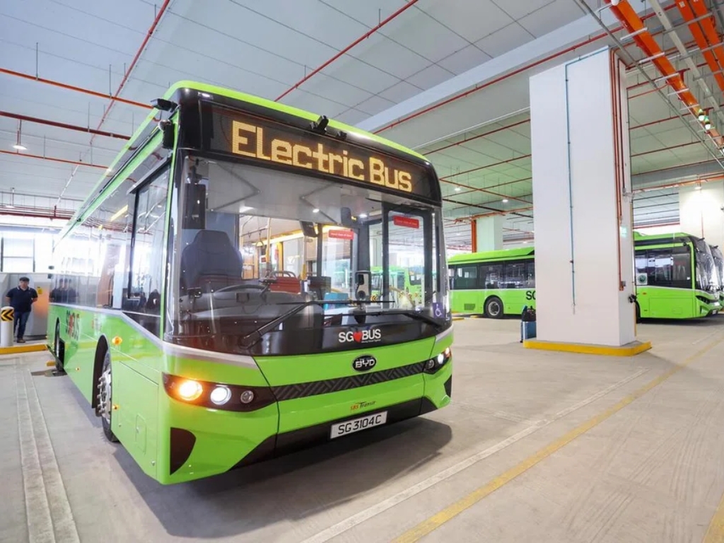 Electric bus in bus interchange