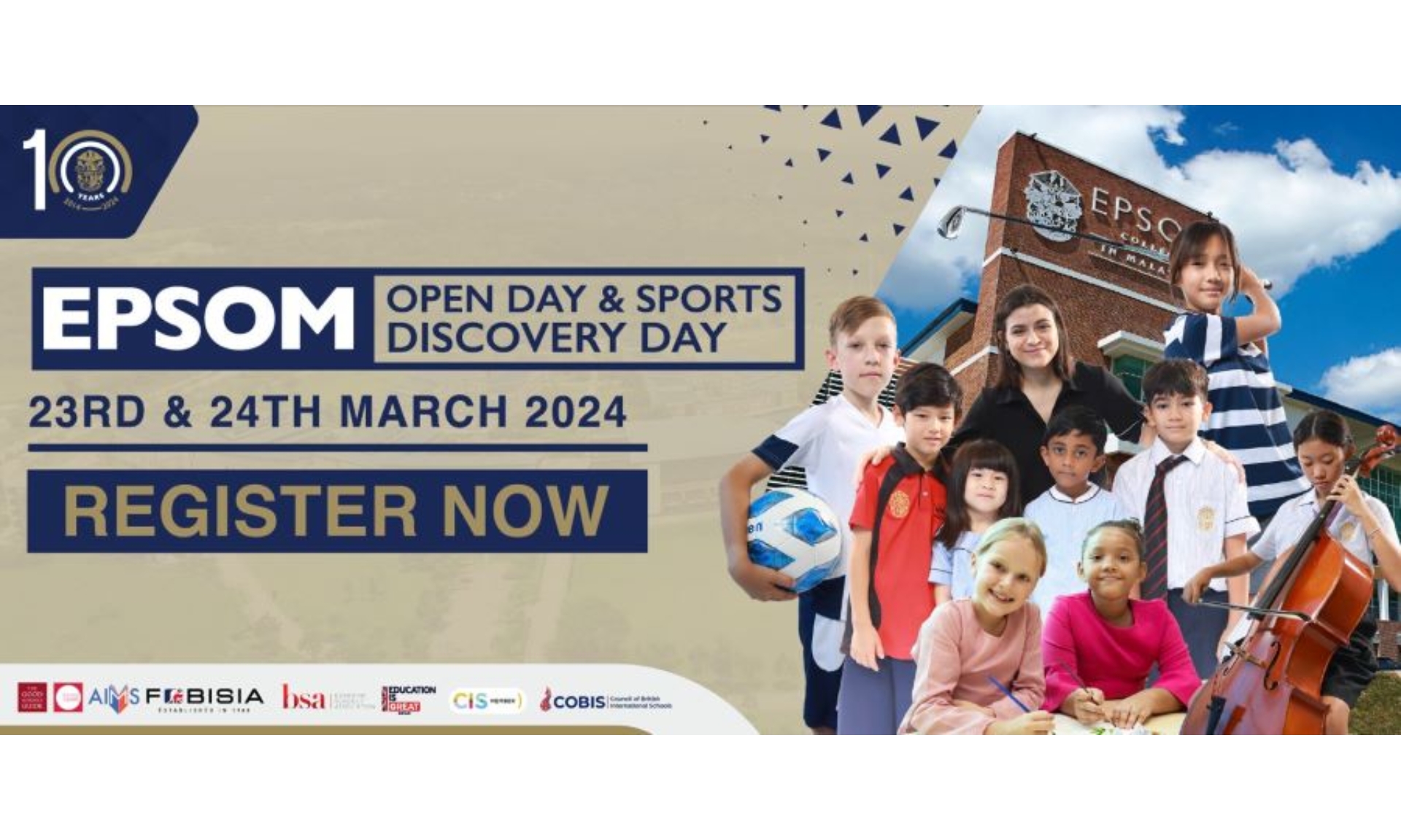 Mark your calendars this 23rd and 24th March 2024, as Epsom College Malaysia invites you to an unforgettable Open Day and Sports Discovery event.