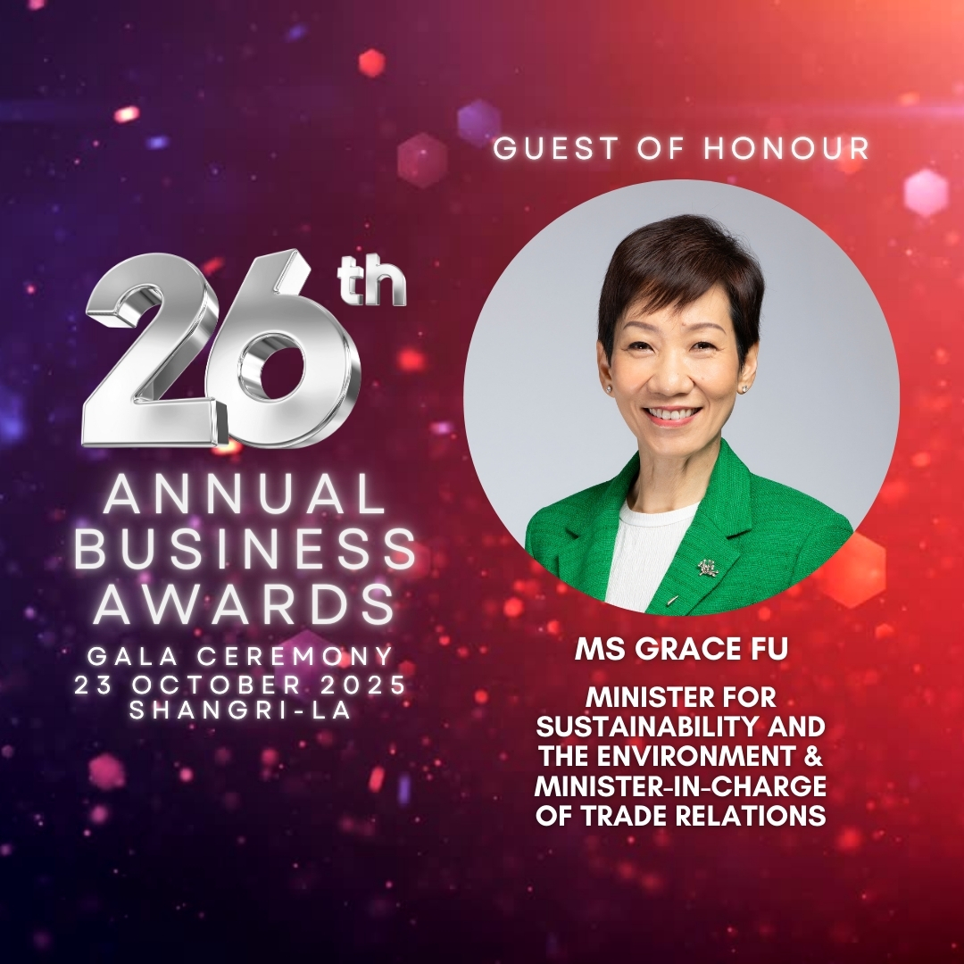Minister Grace Fu is the guest of honour at the 26th Annual Business Awards