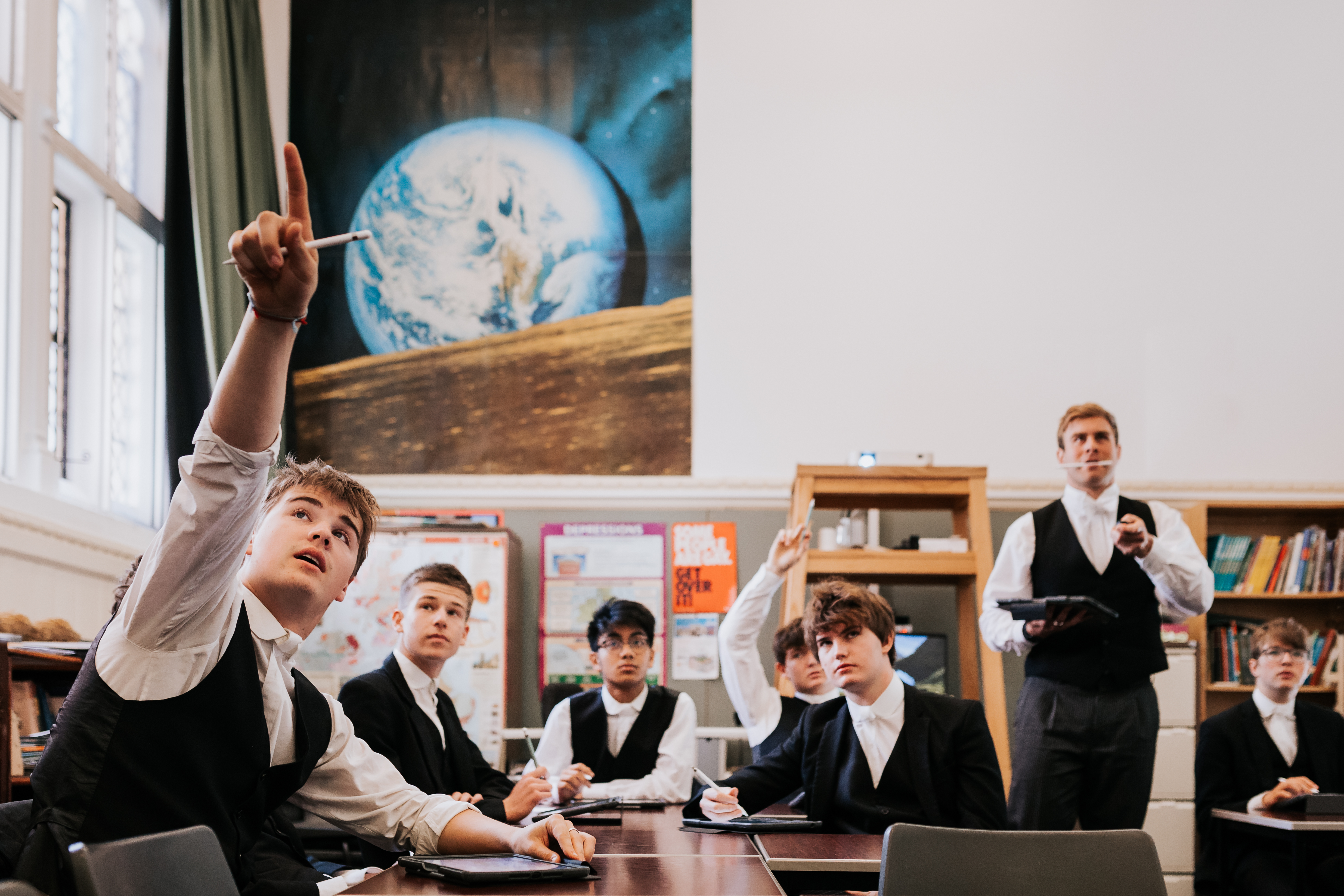 Students in classroom at Eton College