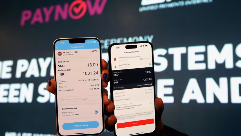 Screenshot of fund transfers via DBS Bank and LiquidPay apps