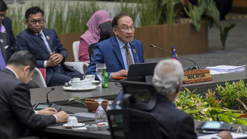 Malaysia Prime Minister Anwar Ibrahim giving his opening remarks during the 46th ASEAN Summit. (Photo: CNA/Fadza Ishak)
