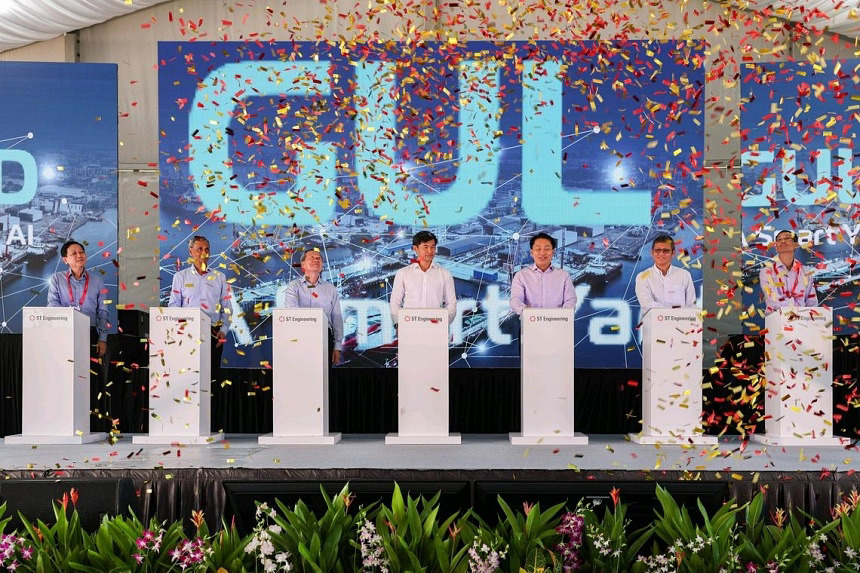 The Gul yard, which officially opened on Sept 19, is twice the size of ST Engineering’s shipyard in Tuas.
